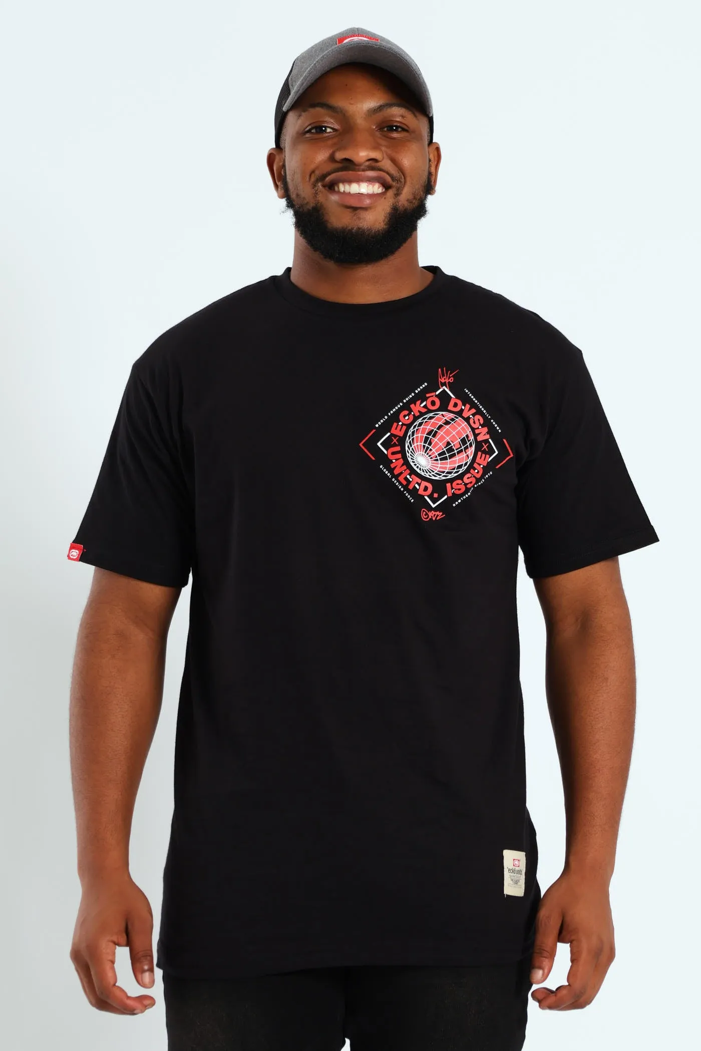 Rhino Globe Tee - Black/Red sold by Edgars