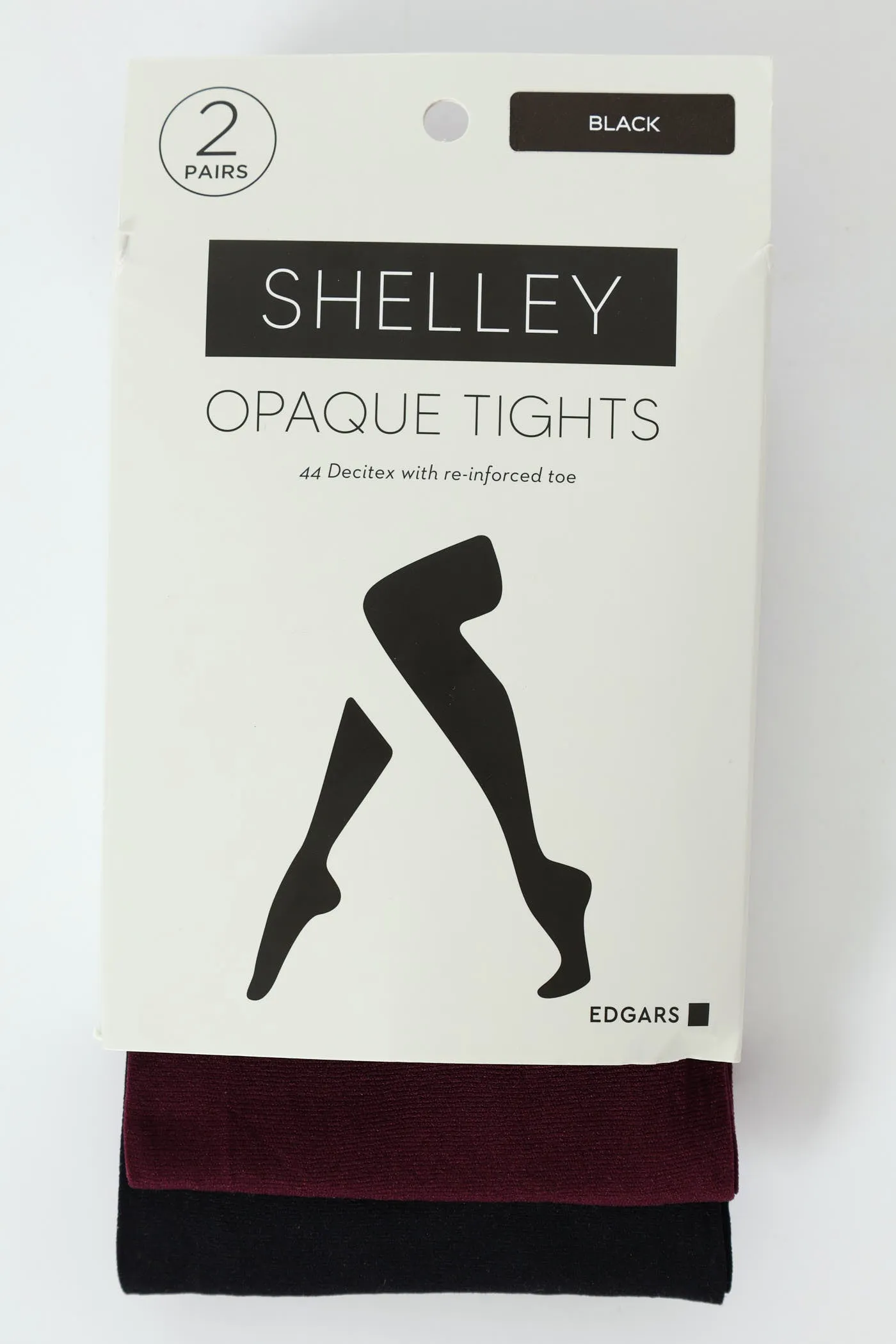 2 Pack Opaque Stockings - Black/Red sold by Edgars