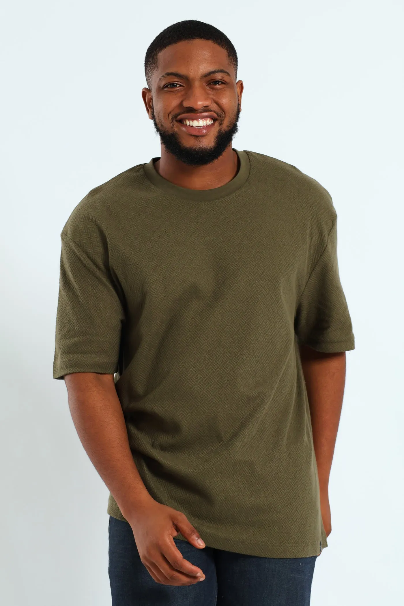 Pointelle Textured Tee - Fatigue sold by Edgars