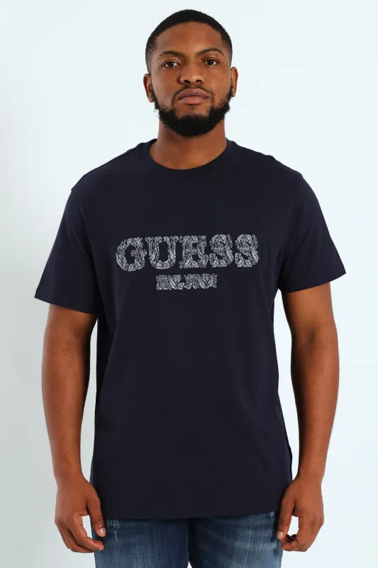 Short Sleeve Embroidered Tee - Navy sold by Edgars