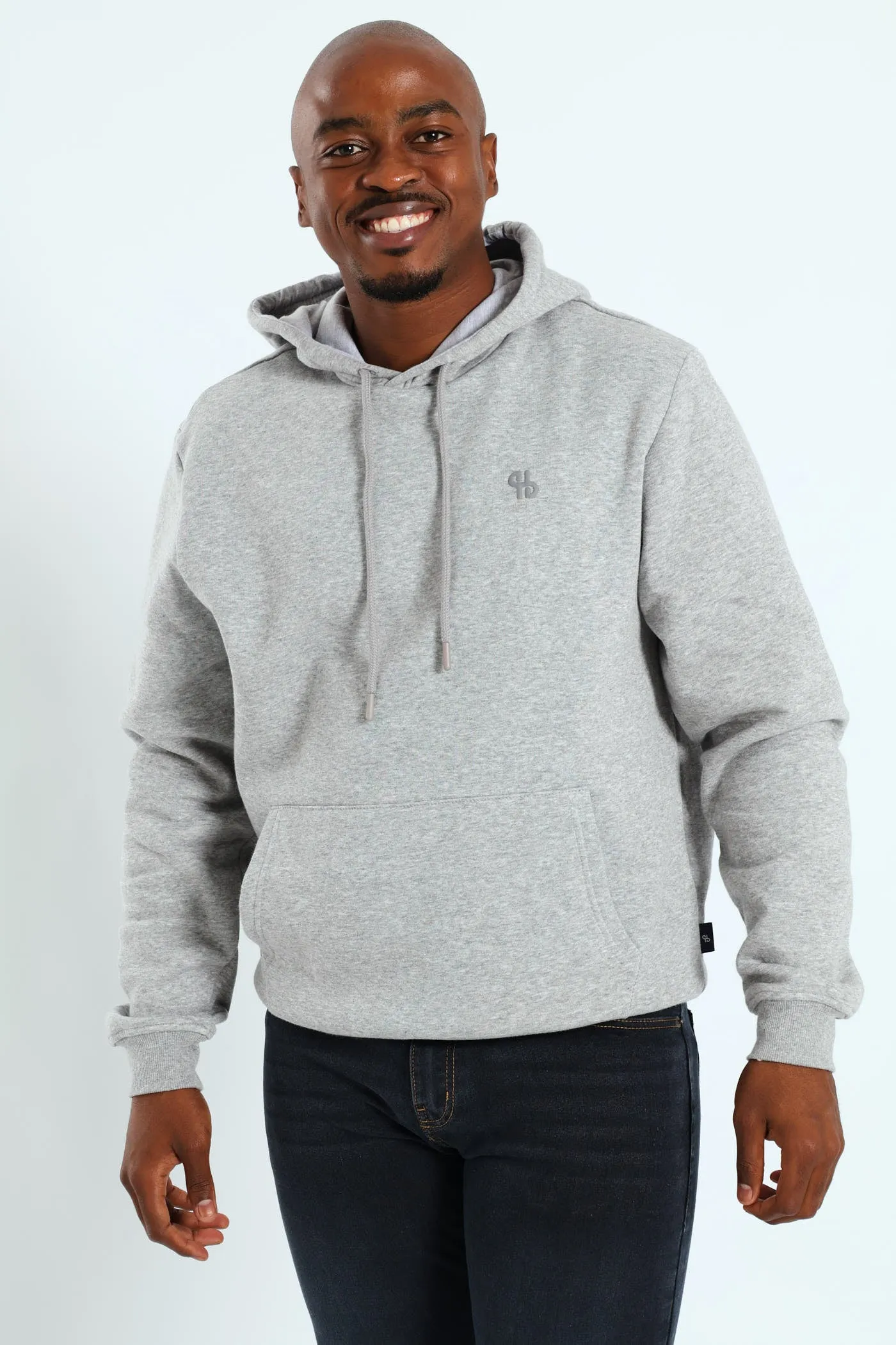 Plain Fleece Pullover Hoodie - Grey Melange sold by Edgars