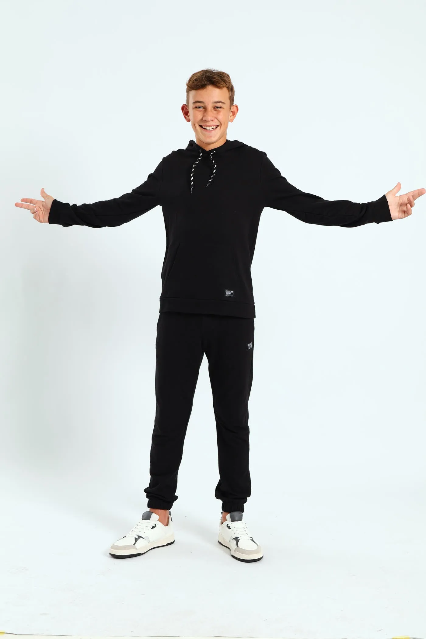 Boys Pocket Fleece Hoody - Black sold by Edgars product image thumbnail 4