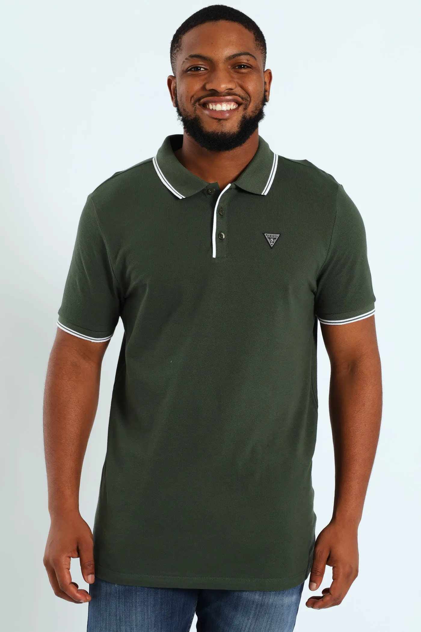 Tipped Core Polo Golfer - Forest Green sold by Edgars