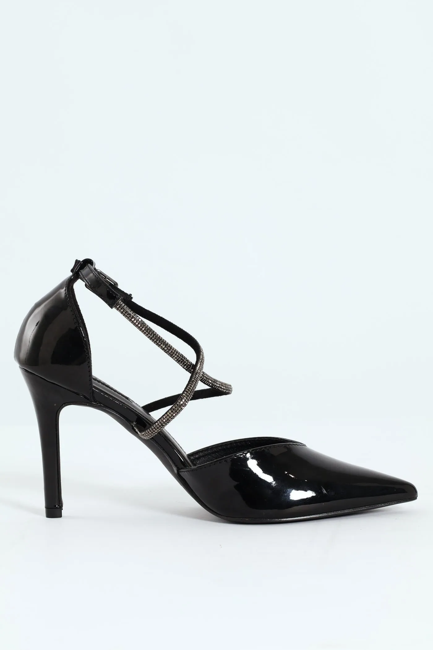 Diamante Cross Strap Court Heel - Black sold by Edgars product image thumbnail 5