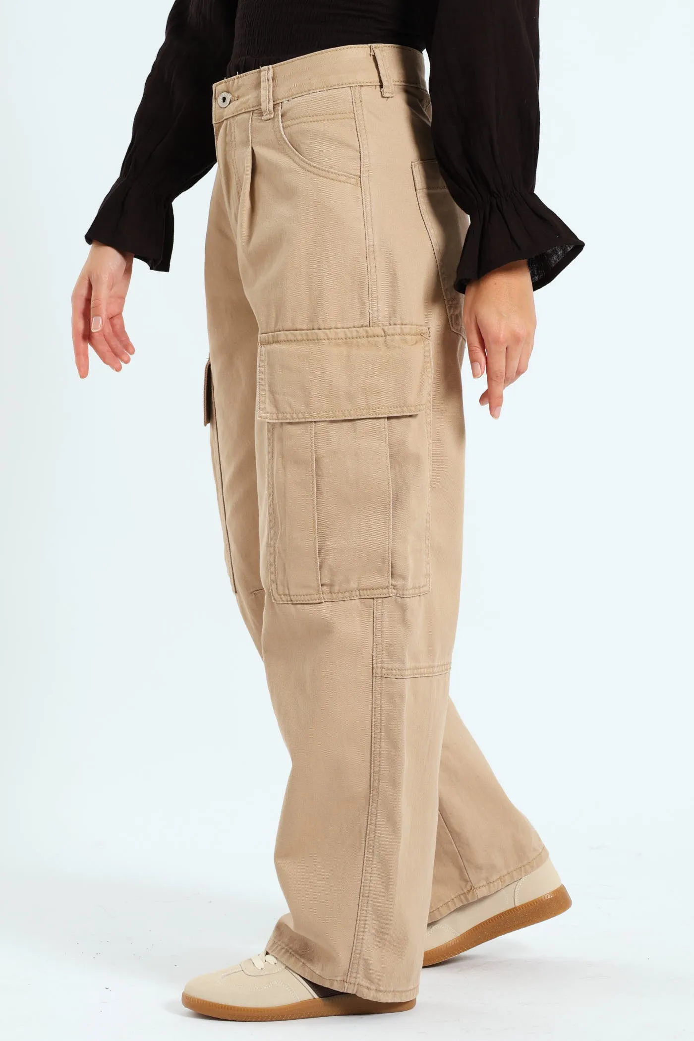 Pleated Barrel Cargo Pants - Stone sold by Edgars product image thumbnail 4