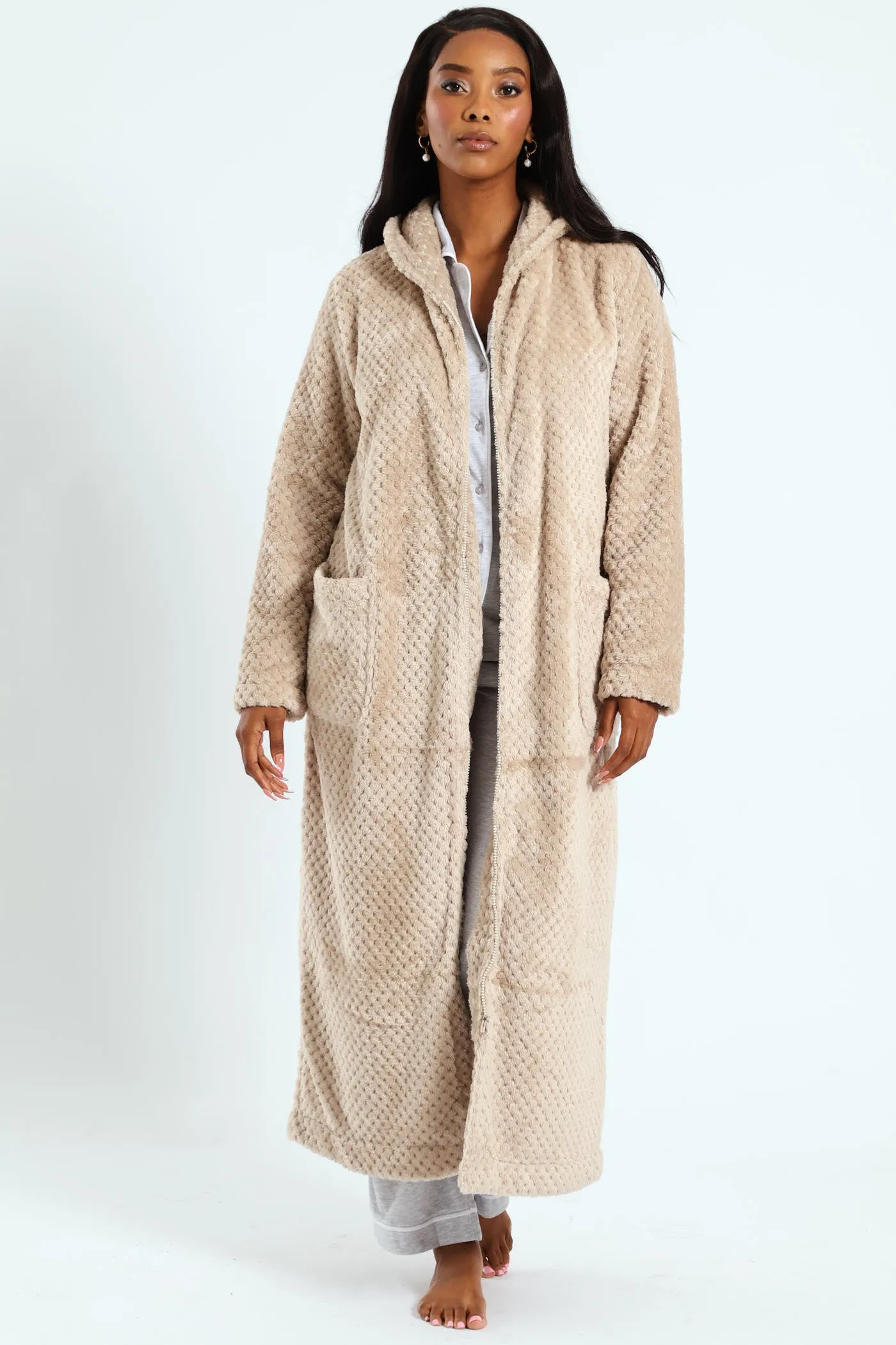 Ankle Length Zip Through Gown - Light Brown sold by Edgars product image thumbnail 3