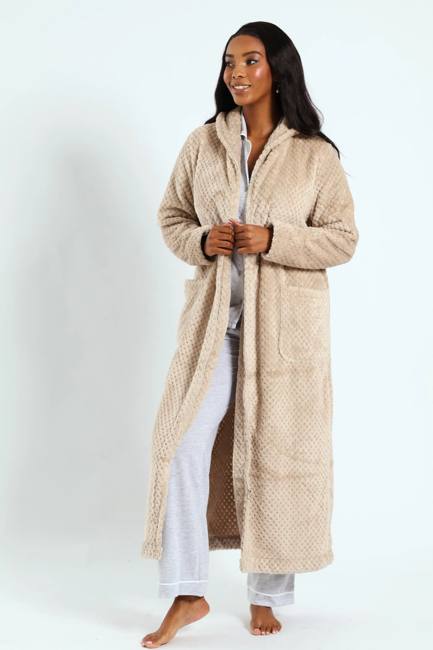 Ankle Length Zip Through Gown - Light Brown sold by Edgars product image thumbnail 5