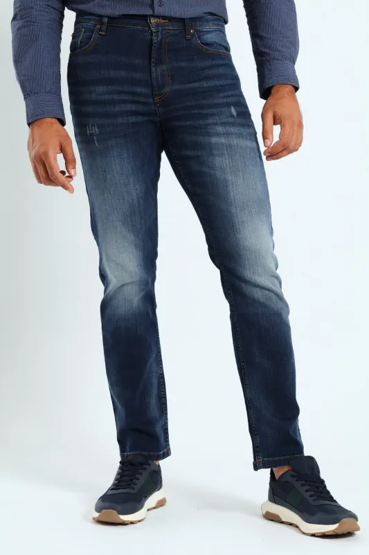 Crease Tint Slim Denim - Dark Blue sold by Edgars