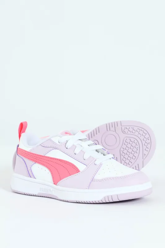 Pre-Girls Puma Rebound V6 Low Sneaker - Lilac sold by Edgars