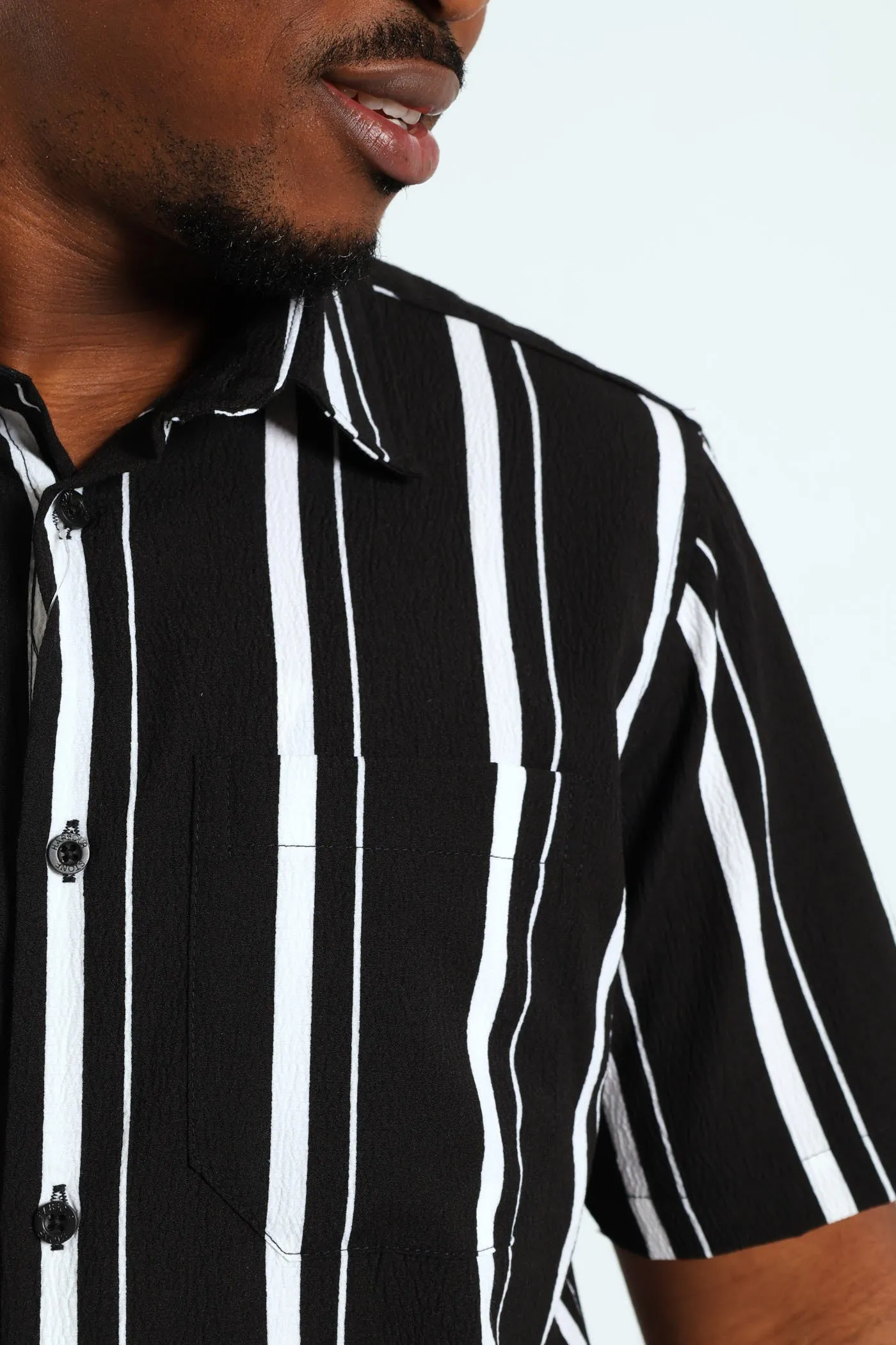 Seersucker Stripe Shirt - Black sold by Edgars product image thumbnail 2
