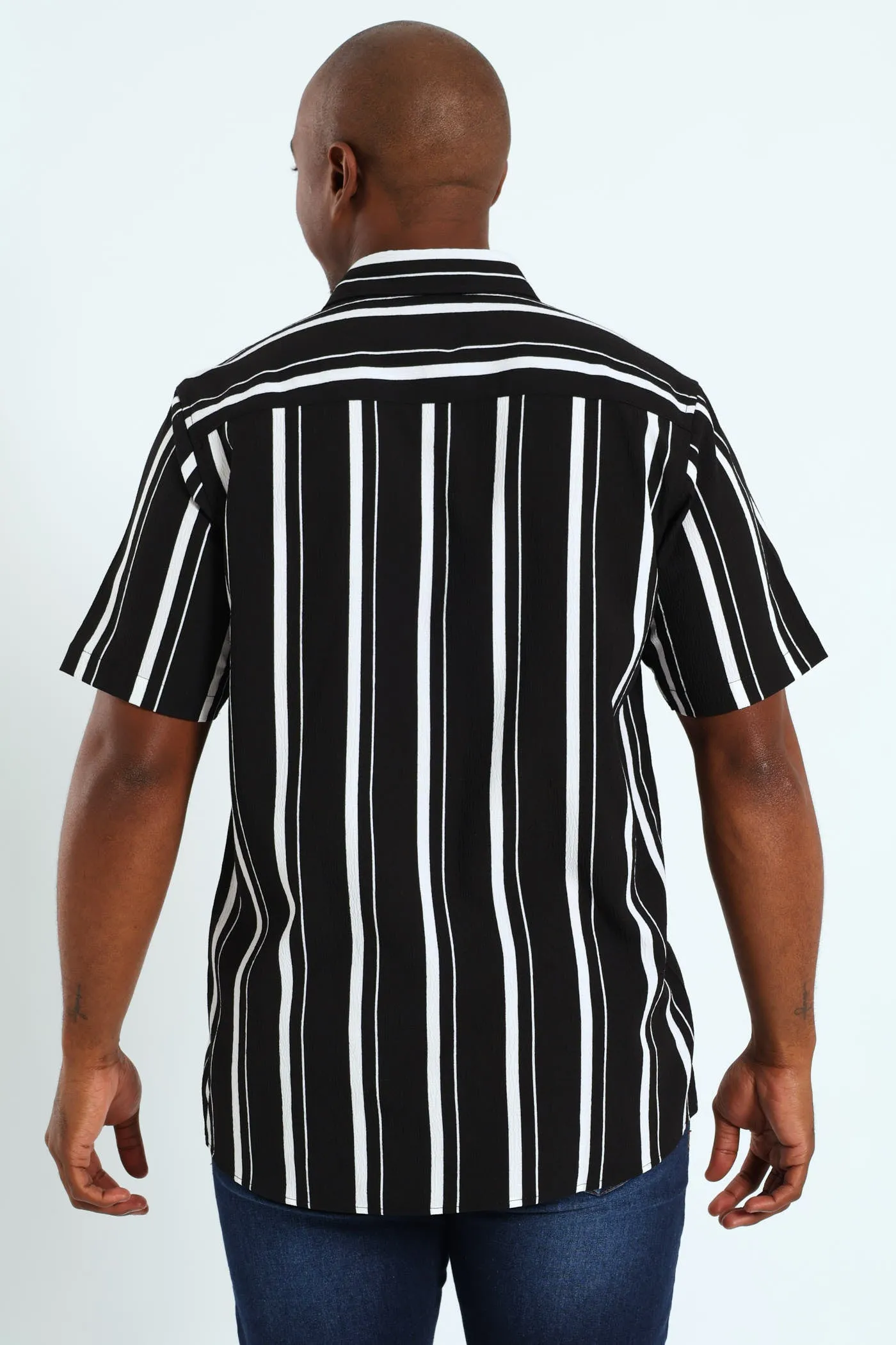 Seersucker Stripe Shirt - Black sold by Edgars product image thumbnail 3