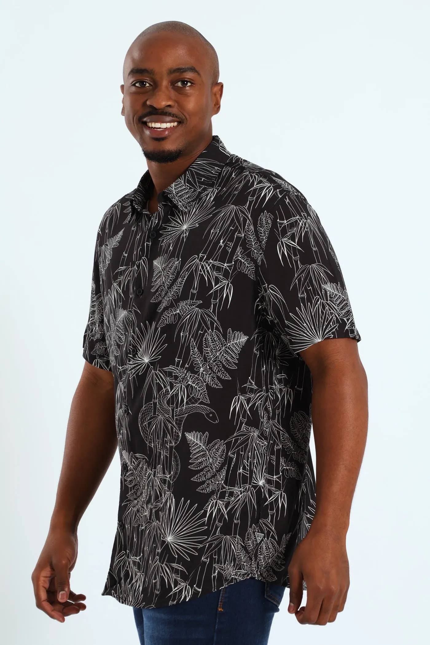 Eco Rayon Jungle Snake Shirt - Black sold by Edgars product image thumbnail 4
