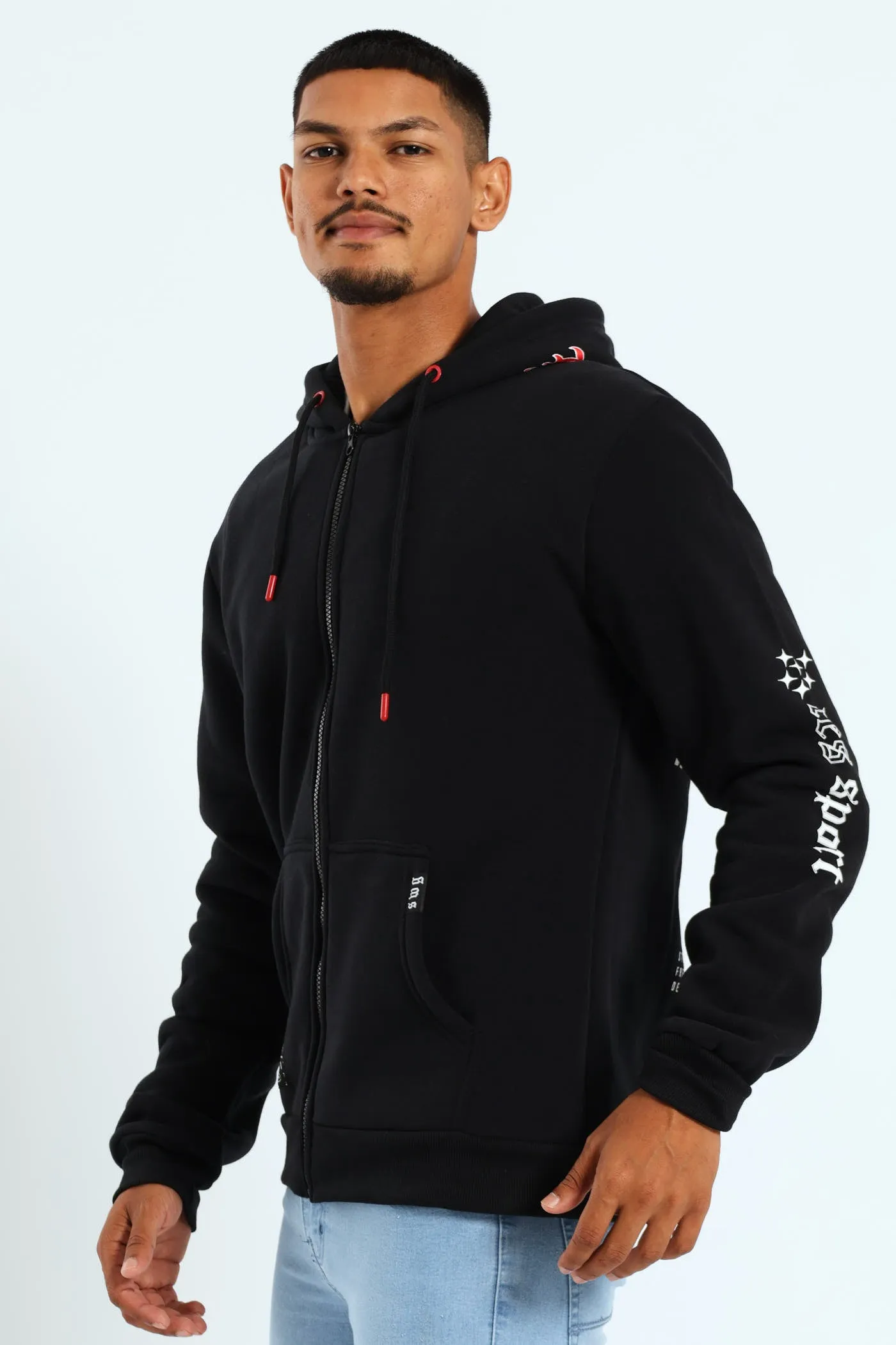 Back Sleeve Fleece Printed Hoodie - Black sold by Edgars product image thumbnail 5