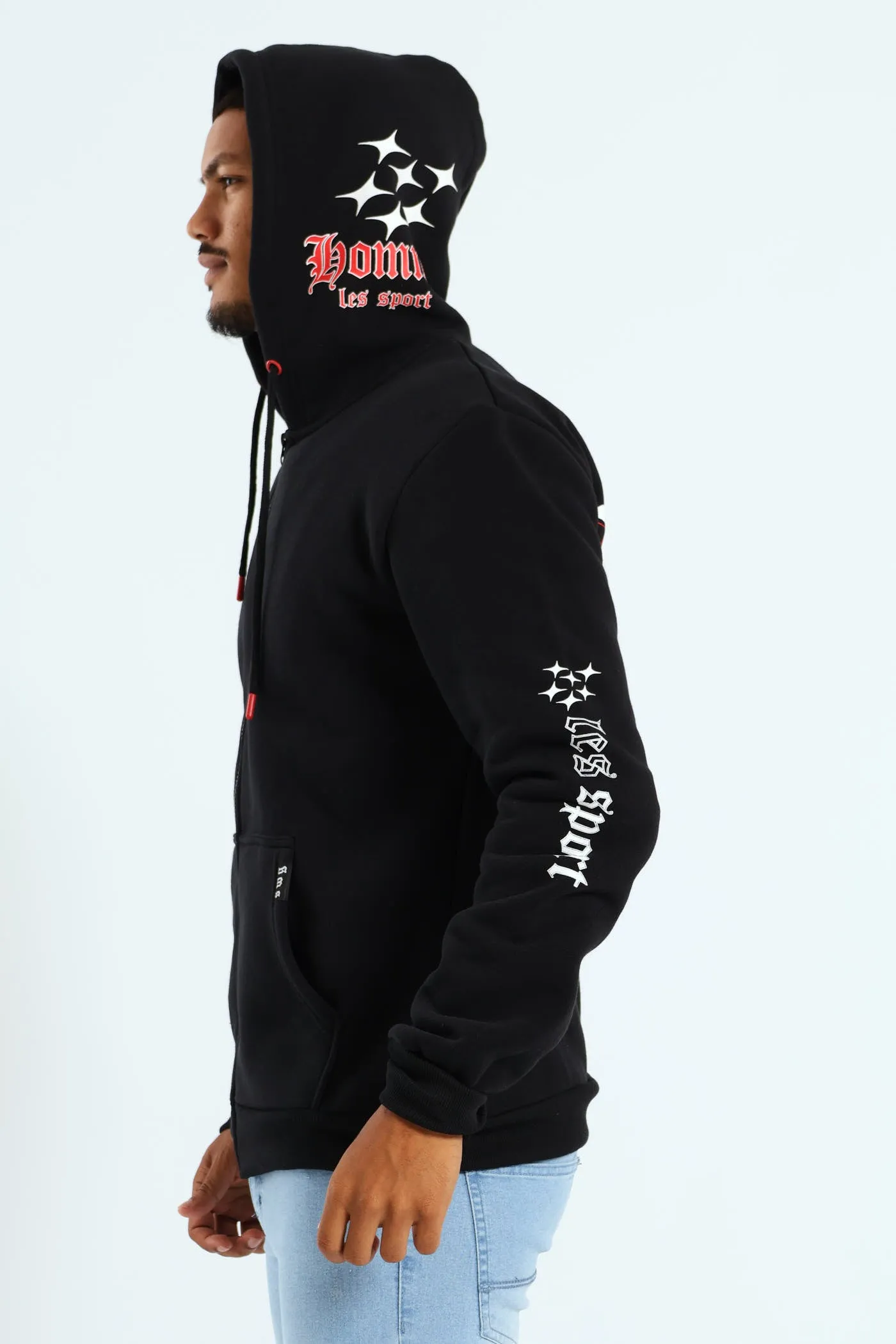 Back Sleeve Fleece Printed Hoodie - Black sold by Edgars product image thumbnail 3