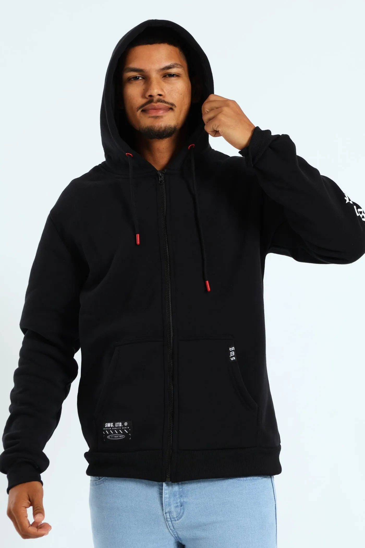 Back Sleeve Fleece Printed Hoodie - Black sold by Edgars product image thumbnail 4