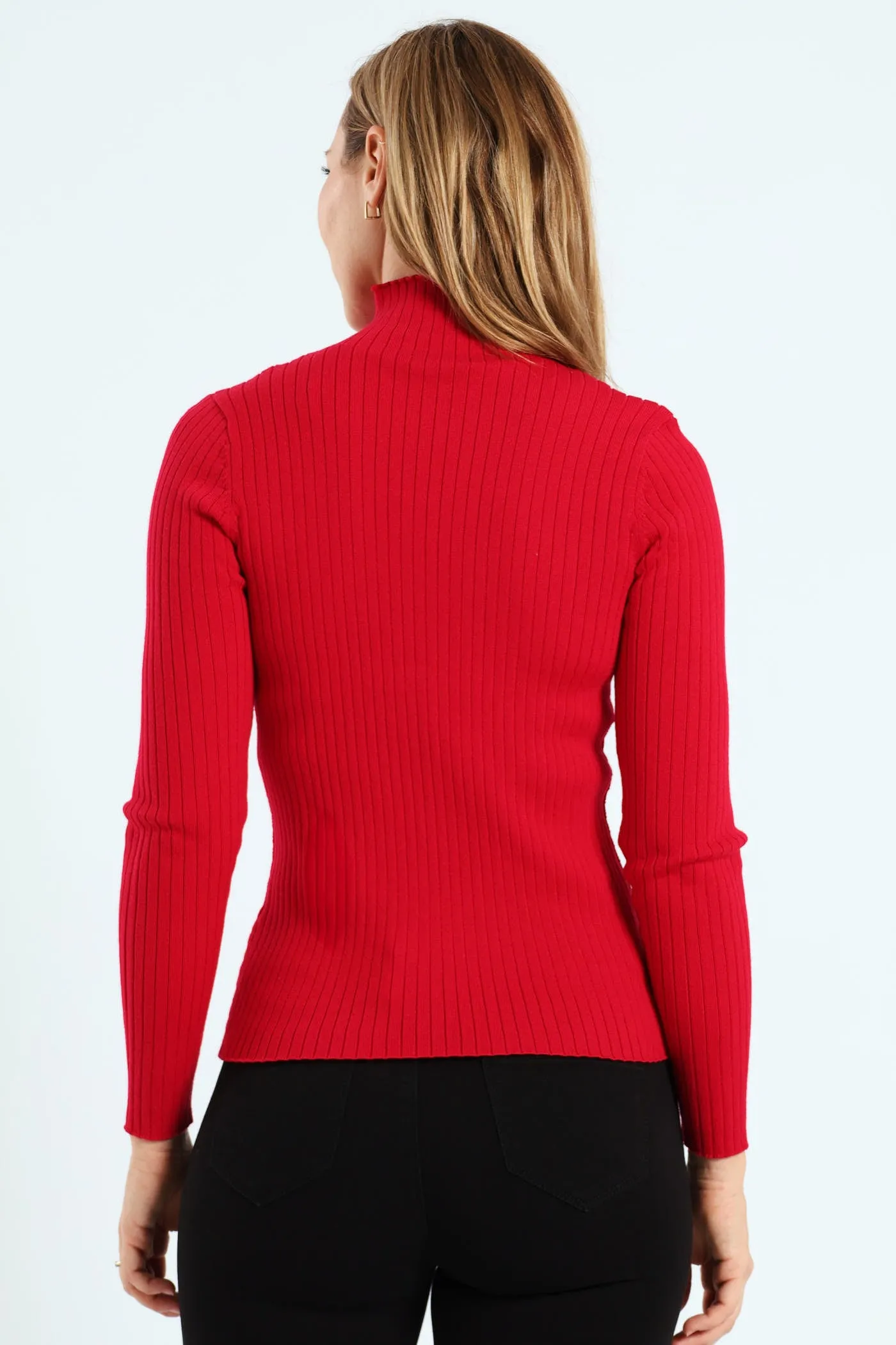 Turtleneck Pointelle Cable Stitch Pullover - Raspberry sold by Edgars product image thumbnail 2
