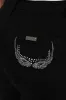 Mid Waist Skinny Denim With Wings On Pockets - Black sold by Edgars 