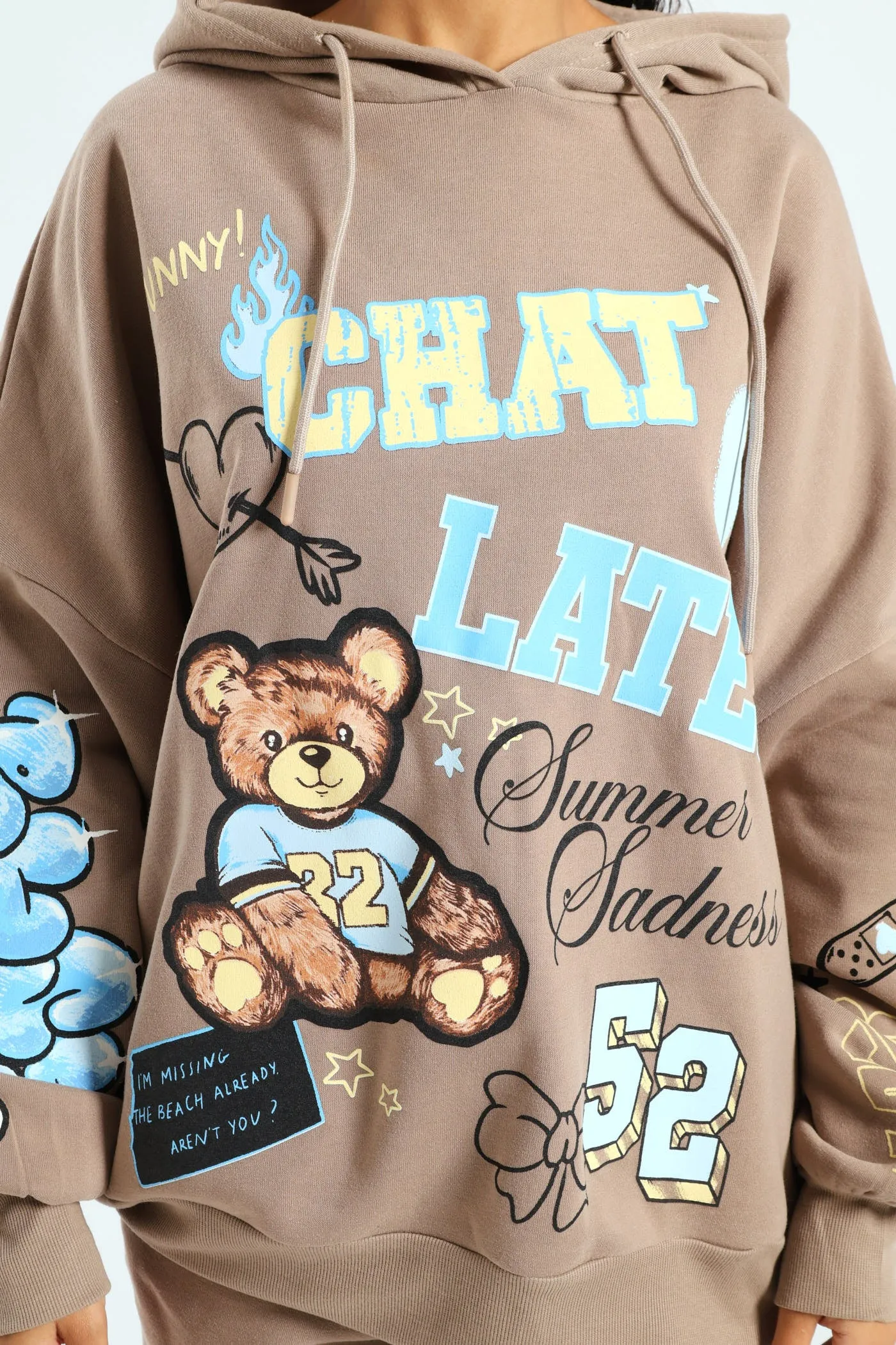 Oversized Fleece Teddy Hoodie - Taupe sold by Edgars product image thumbnail 5