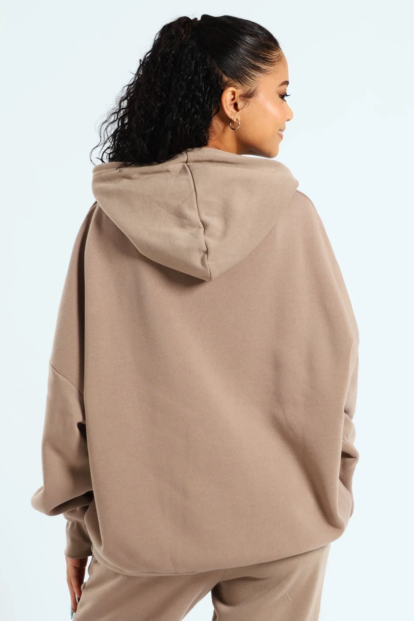 Oversized Fleece Teddy Hoodie - Taupe sold by Edgars product image thumbnail 3