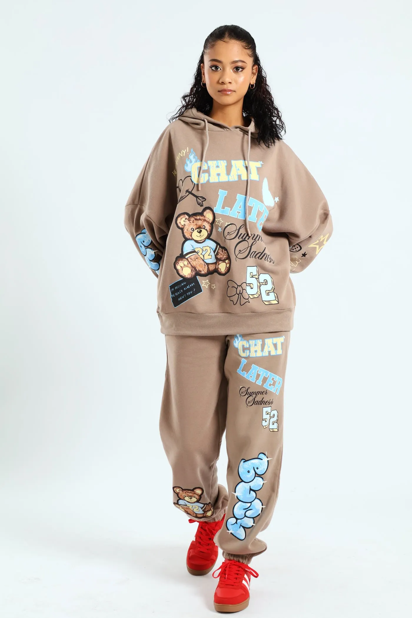 Oversized Fleece Teddy Hoodie - Taupe sold by Edgars product image thumbnail 2