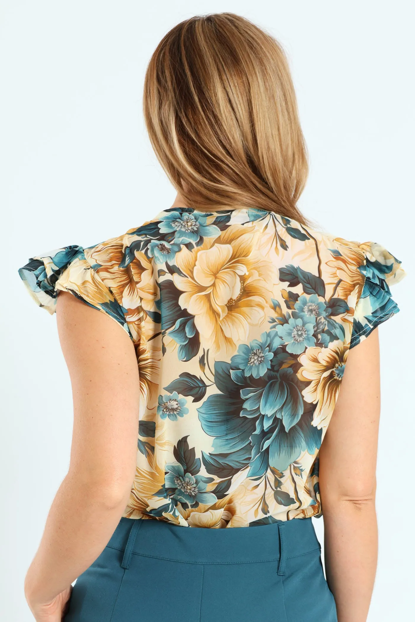 Double Button Keyhole Blouse - Teal sold by Edgars product image thumbnail 4