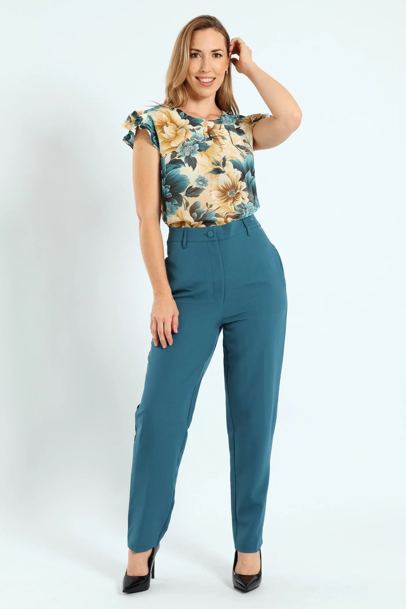 Double Button Keyhole Blouse - Teal sold by Edgars product image thumbnail 5