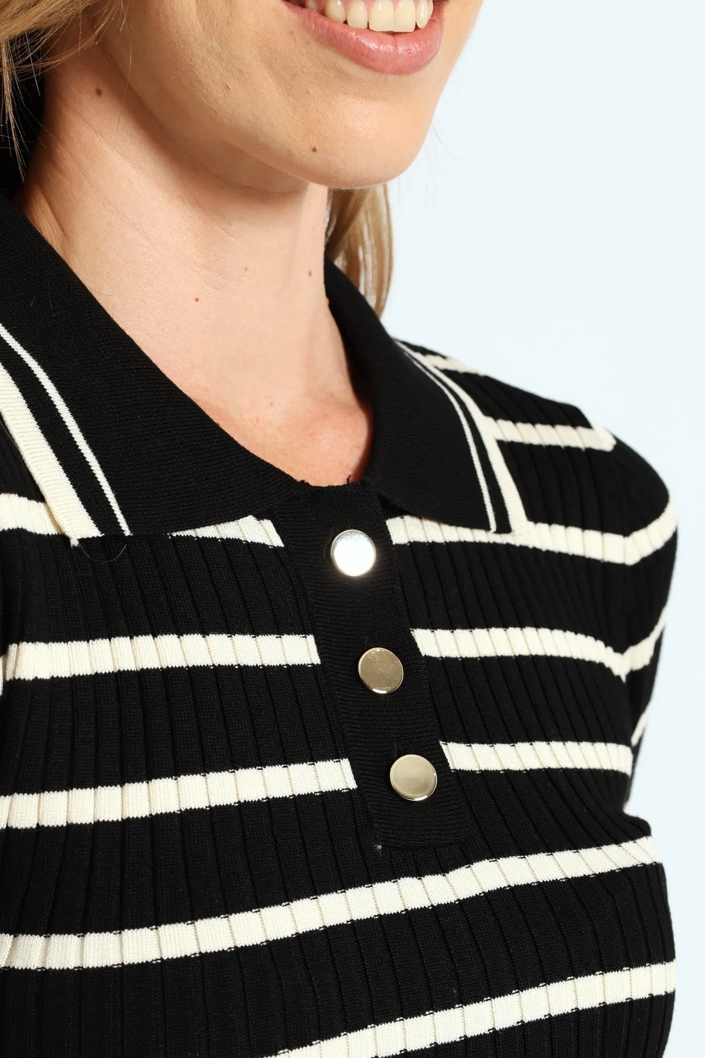 Striped Golfer Tee - Cream/Black sold by Edgars product image thumbnail 2