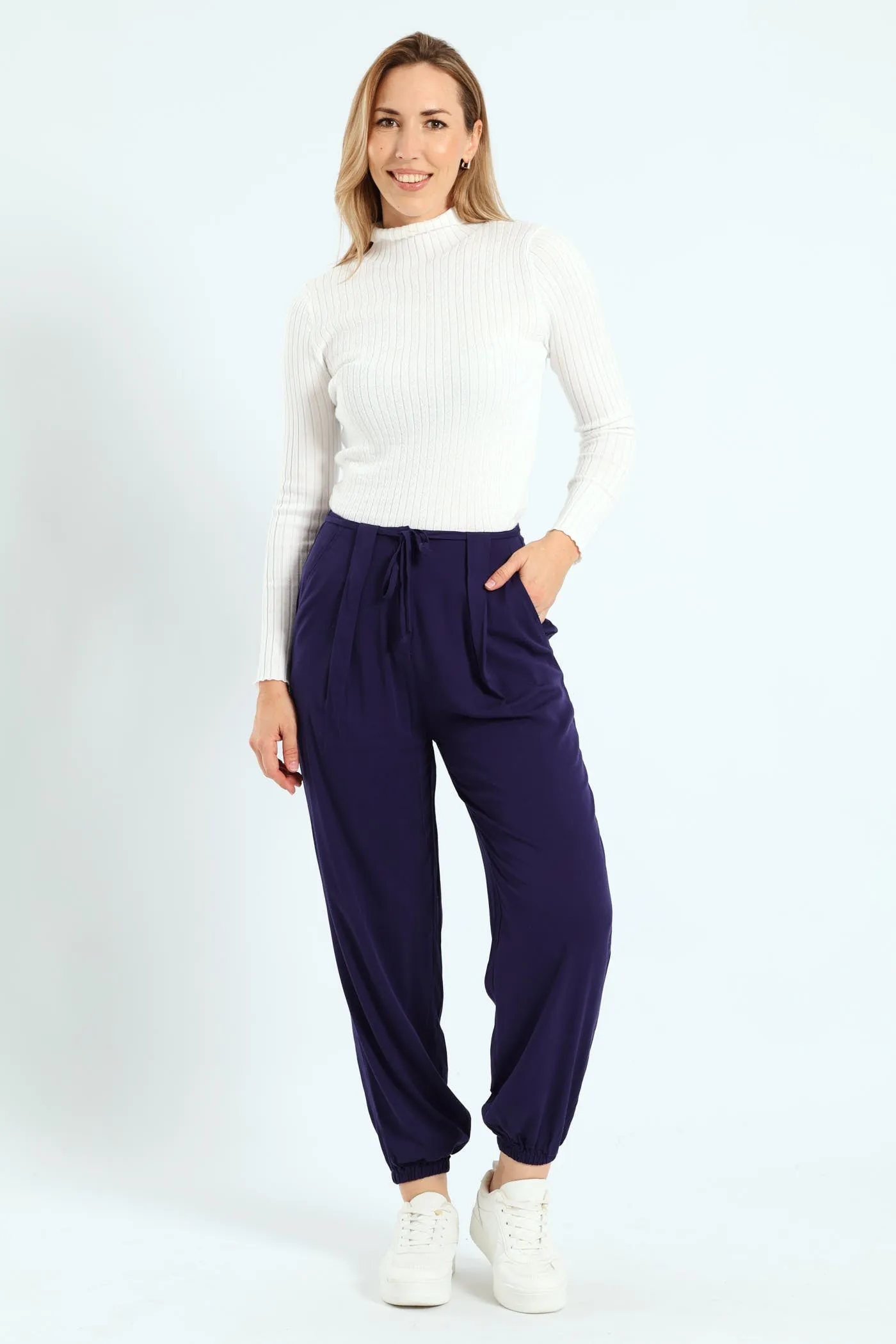 Belted Jogger With Grown On Waist - Navy sold by Edgars product image thumbnail 5