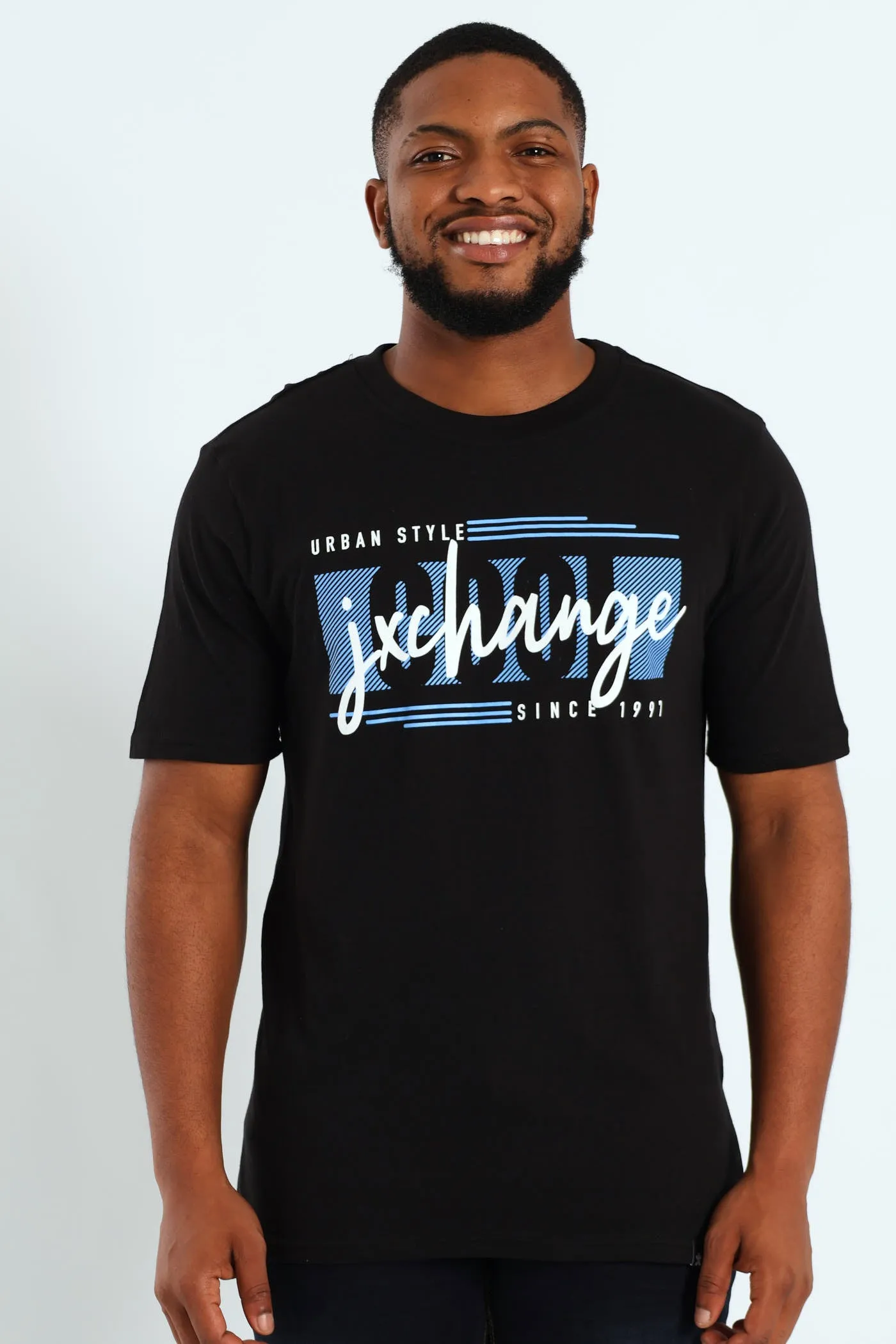 Cool Front Chest Print Tee - Black sold by Edgars