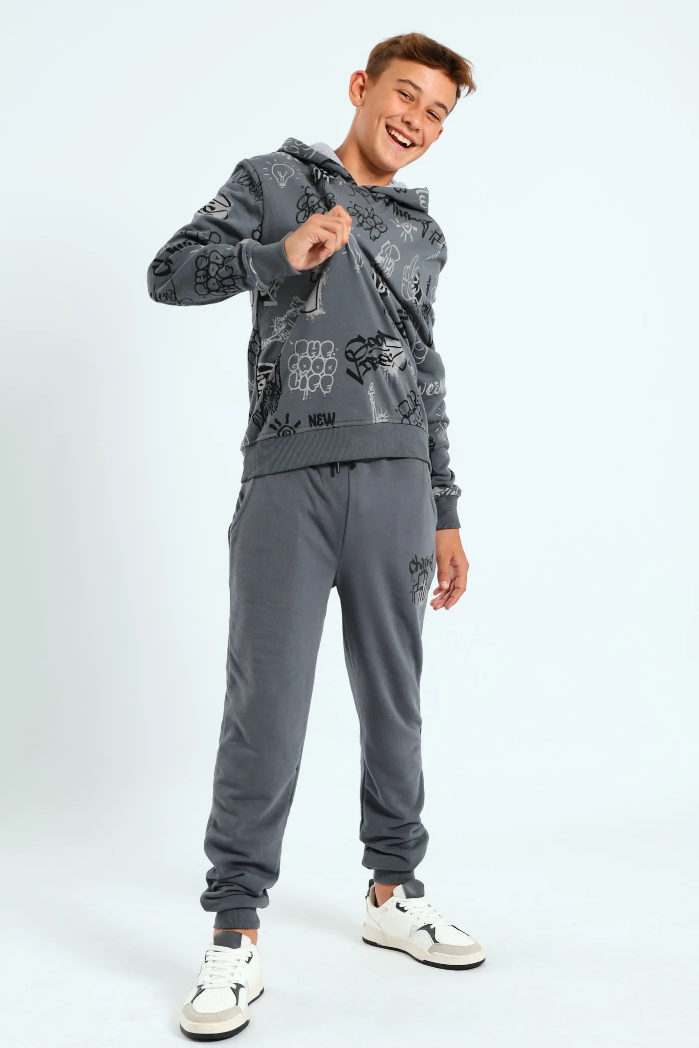 Boys Graffiti Print Jogger - Charcoal sold by Edgars product image thumbnail 2