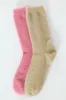 2 Pack Plain Fluffy Cosy Socks - Pink sold by Edgars