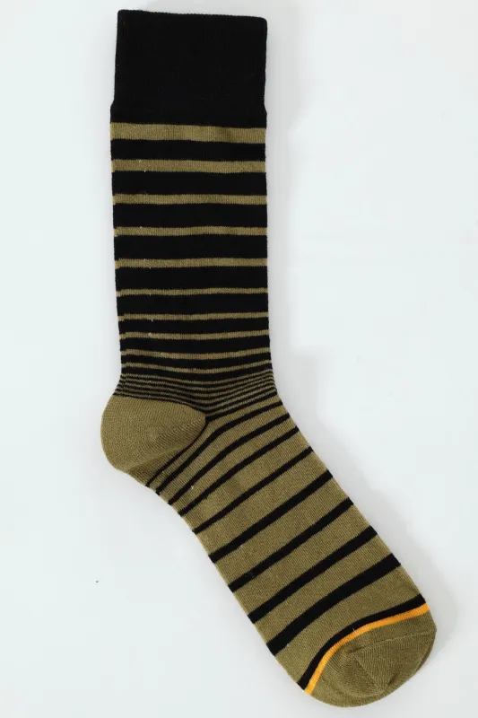 Single Print Stripe Anklet Socks - Fatigue sold by Edgars