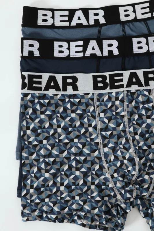 3 Pack Retro Print Bodyshorts - Navy sold by Edgars