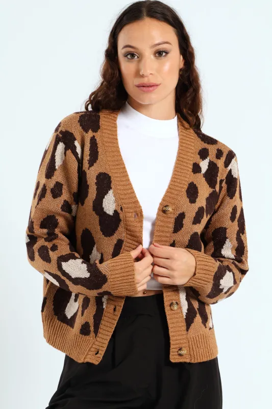 Leopard Cardigan - Tan sold by Edgars