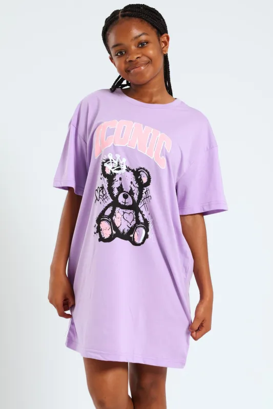 Girls Iconic Relaxed Sleepshirt - Lilac sold by Edgars