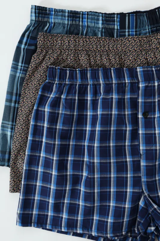 3 Pack Design Boxers - Blue sold by Edgars