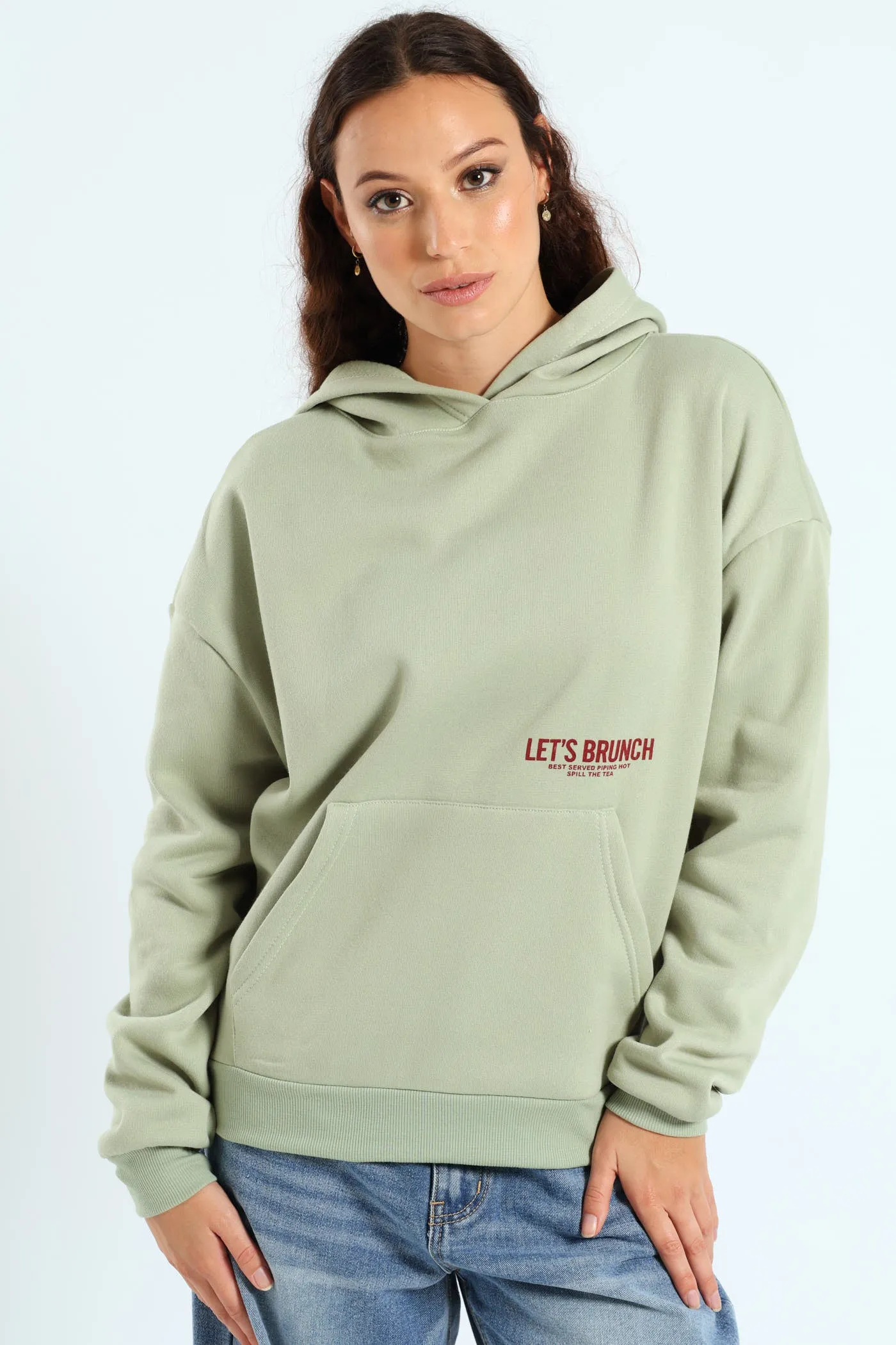 Brunch Kanga Pocket Hoodie - Sage sold by Edgars