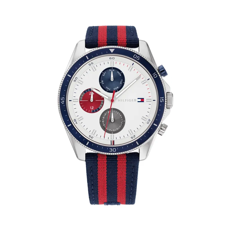 Parker 44Mm Watch Case With White Dial And Blue Nylon Strap sold by Edgars