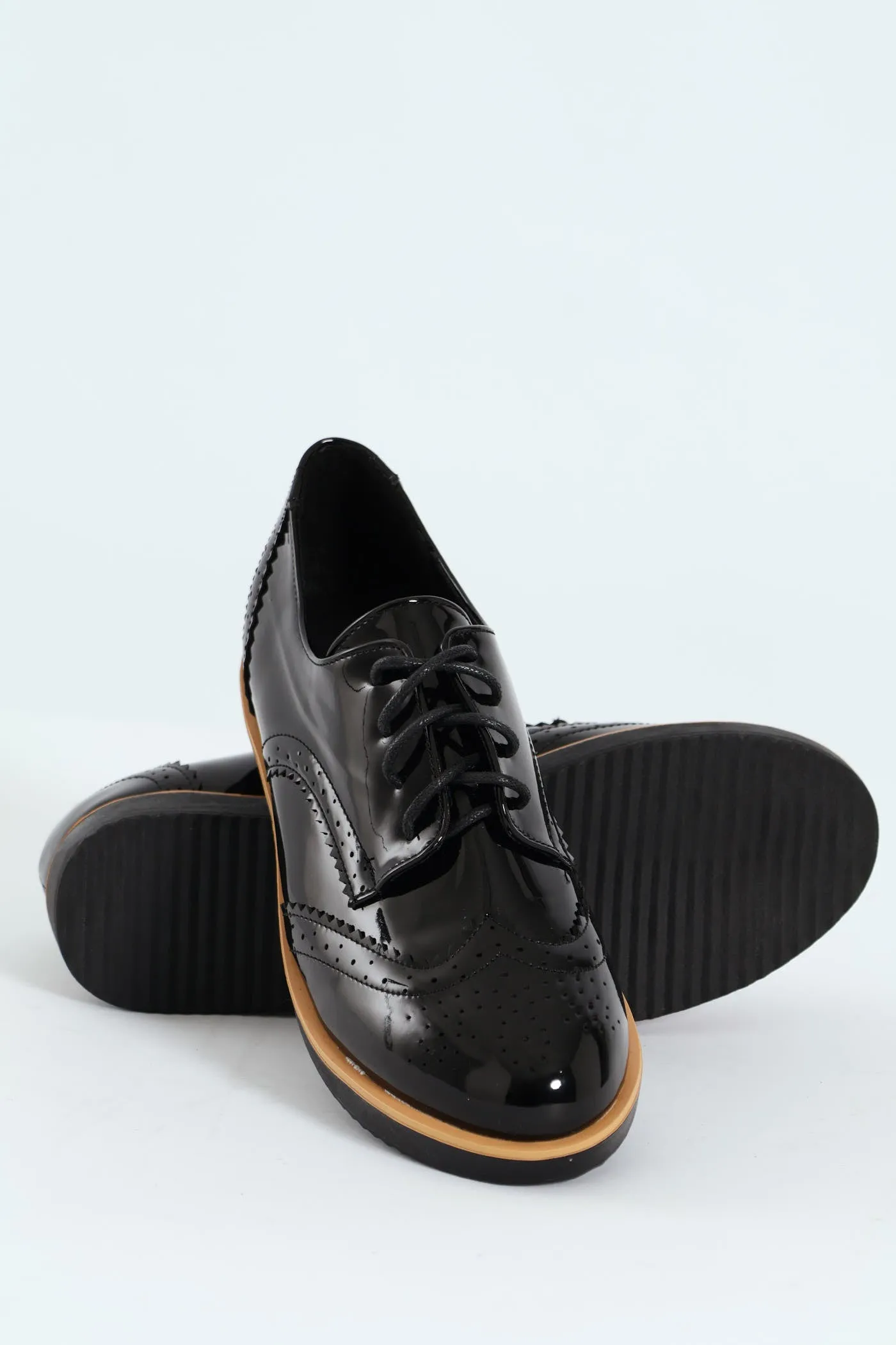 Multi Fabric Lace Up Loafer - Black sold by Edgars