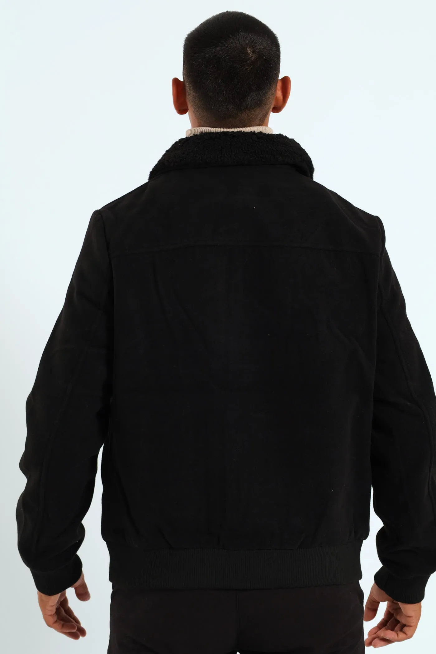 Sherpa Collar Melton Jacket - Black sold by Edgars product image thumbnail 3