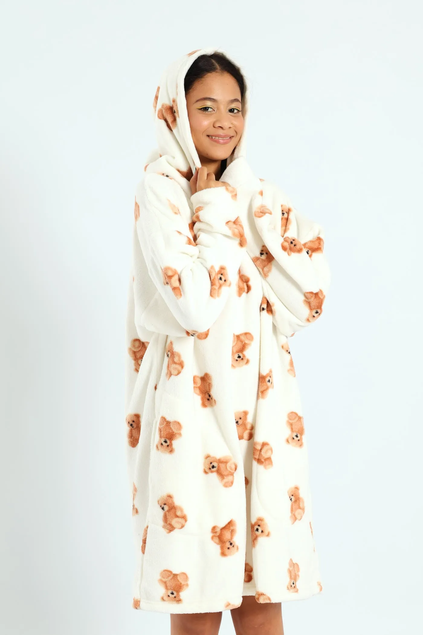 Oversized Cosy Teddy Snuggie - Cream sold by Edgars