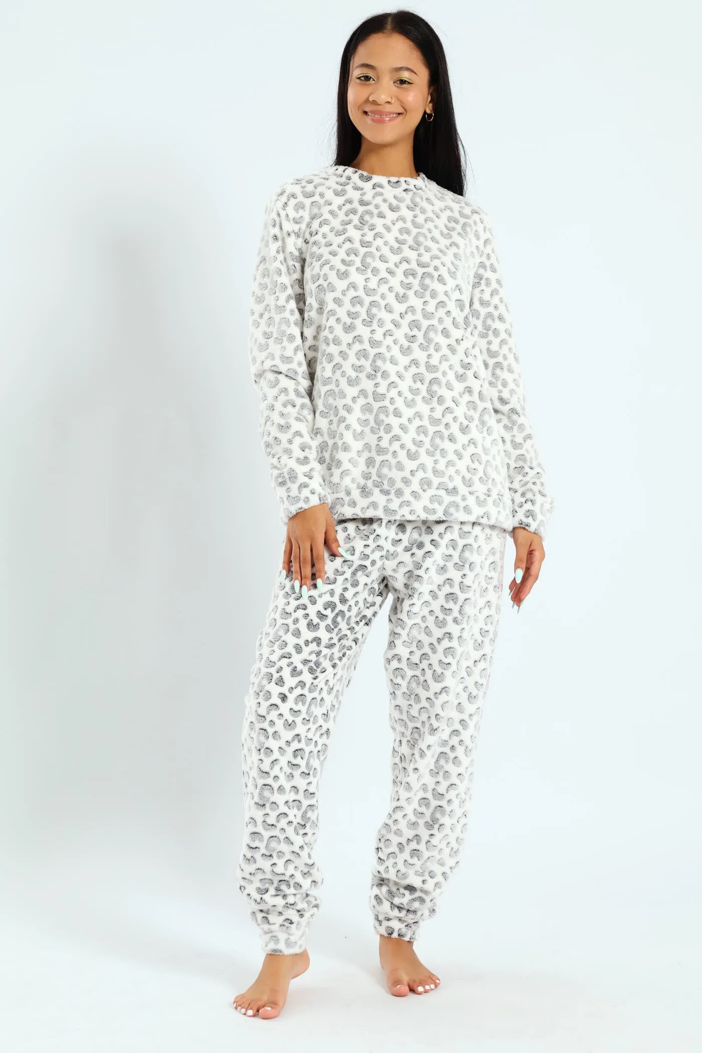 Long Sleeve & Cosy Jogger Sleep Set - Cream sold by Edgars