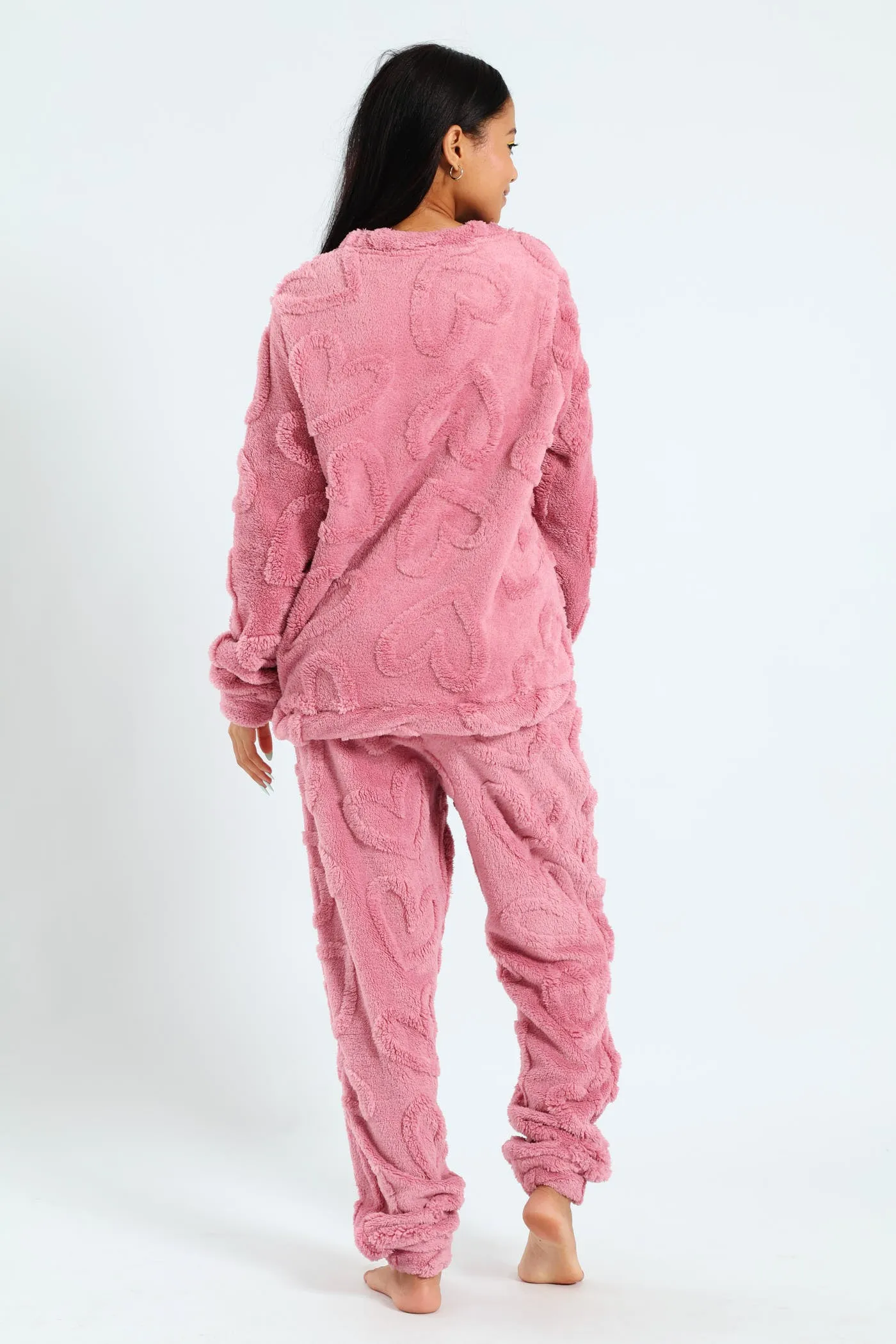Long Sleeve & Cosy Hearts Jogger Set - Pink sold by Edgars product image thumbnail 4