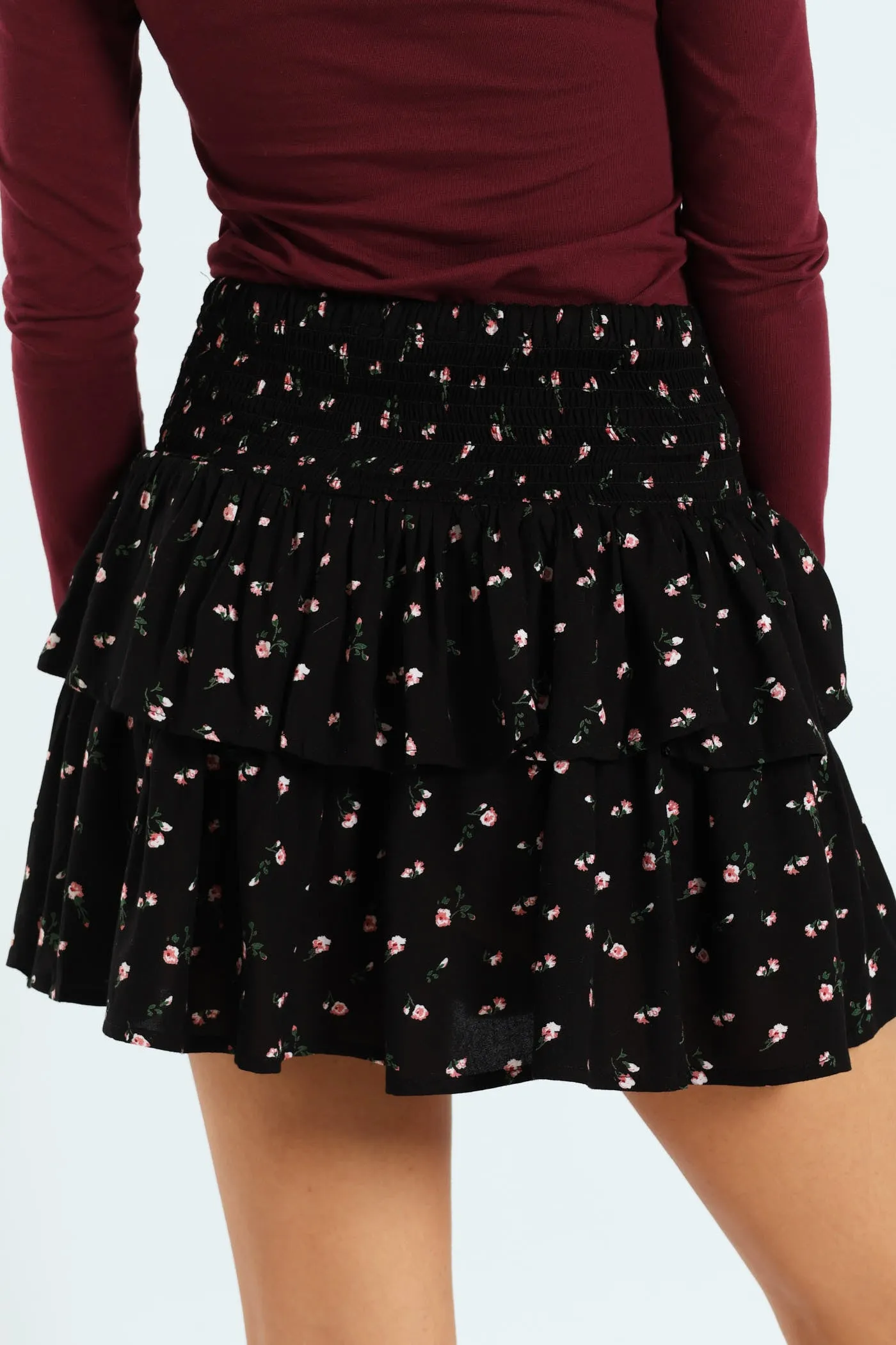 Rara Floral Smock Mini Skirt - Black sold by Edgars product image thumbnail 4