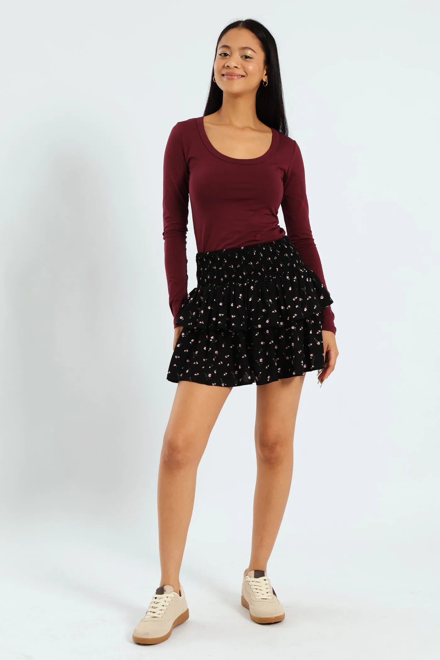 Rara Floral Smock Mini Skirt - Black sold by Edgars product image thumbnail 5