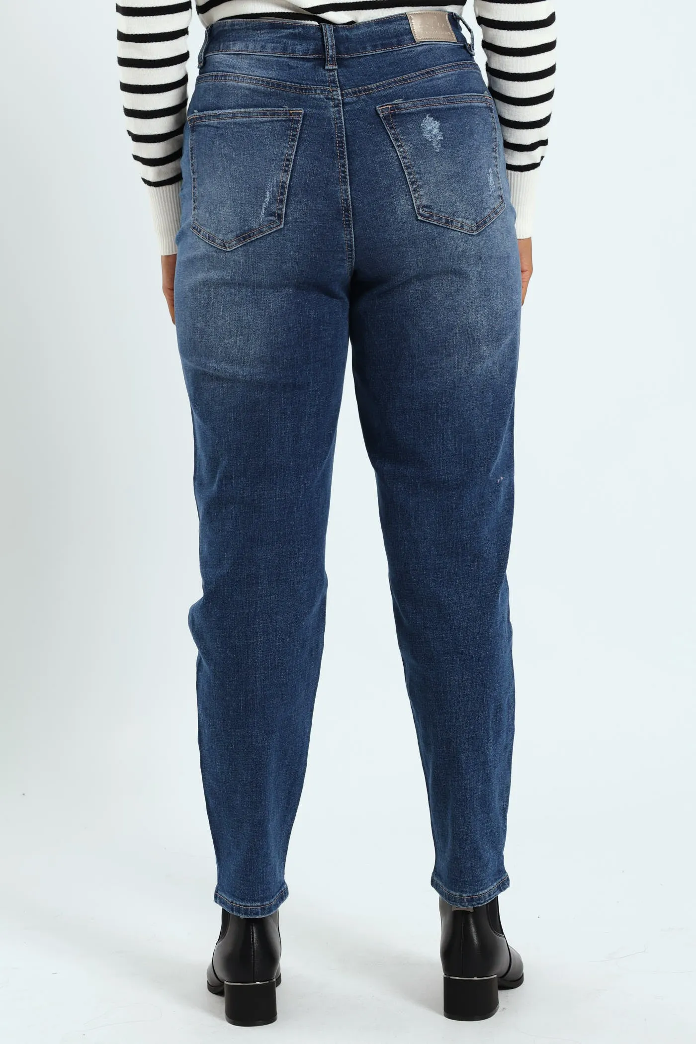 Stud Pocket Crosshatch Mom Jean - Medium Wash sold by Edgars product image thumbnail 4