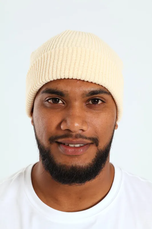 Ribbed Beanie - Stone sold by Edgars