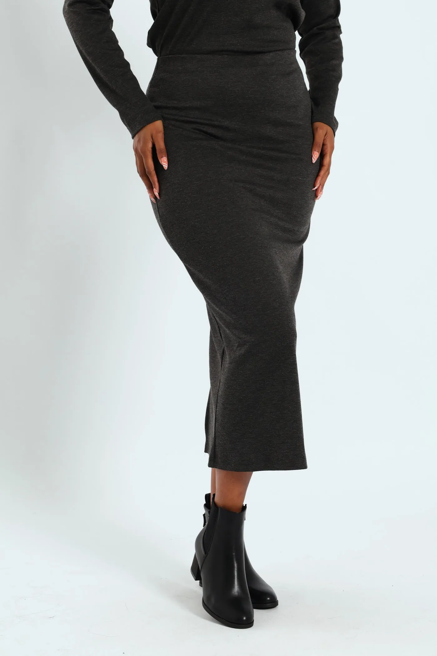 Ponti Tube Midi Skirt - Charcoal Melange sold by Edgars