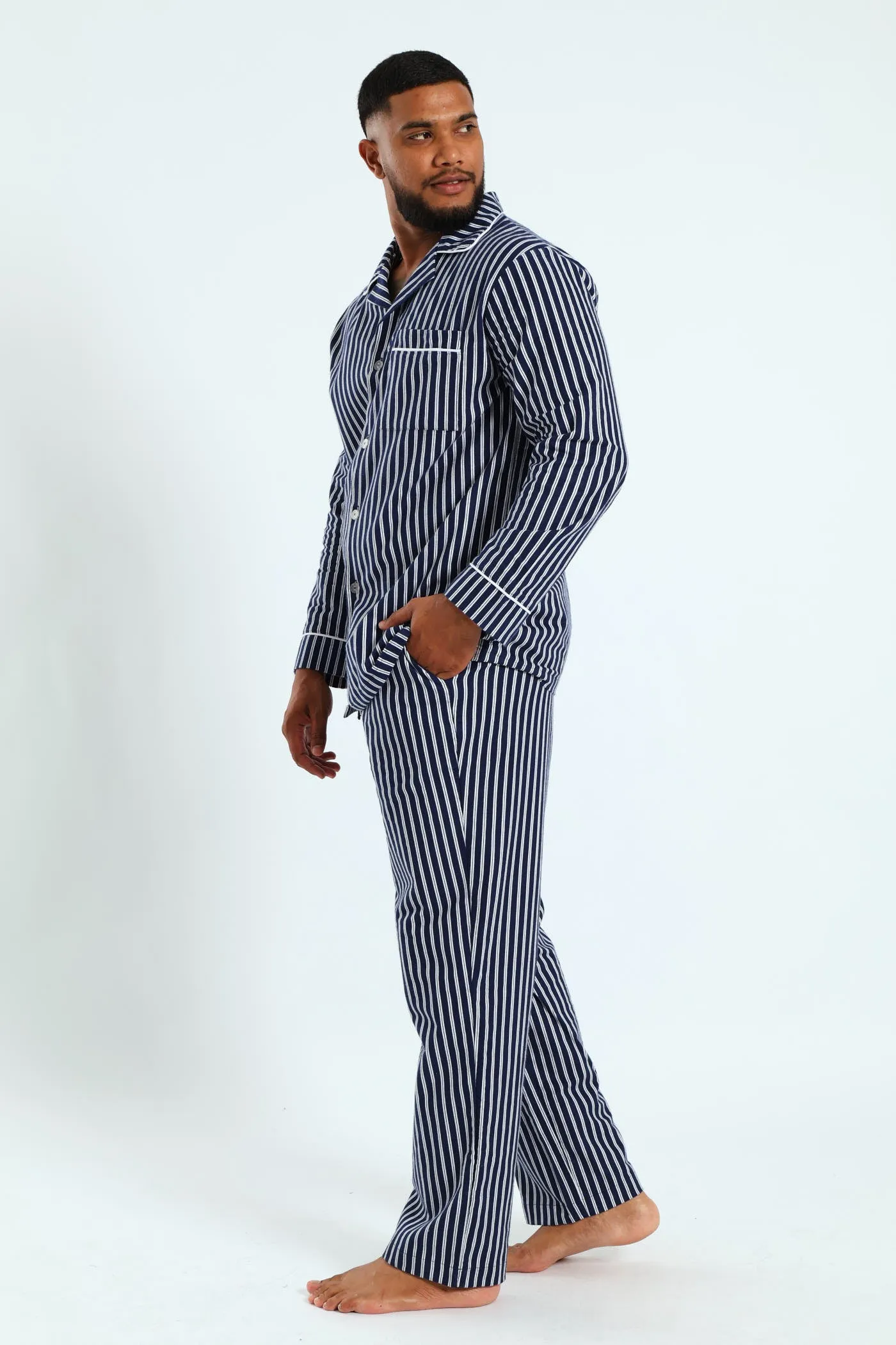 Stripe Flannel Pjs - Navy/White sold by Edgars product image thumbnail 3