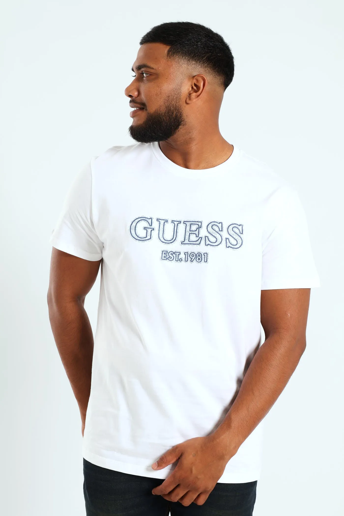 Embroidered Short Sleeve Tee - White sold by Edgars